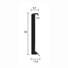 Soklová lišta Design PL 0865 stříbrná